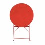 BOLERO - Table de terrasse ronde en acier rouge