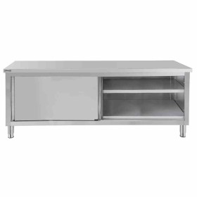 CASSELIN - Table de travail inox 700 avec portes coulissantes 1000 mm