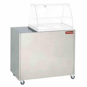 DIAMOND - Meuble inox support vitrine VBE-211, sur roulettes