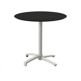 VEBA - Table de bistrot X Cross avec piètement sable + plateau HPL Noir Ø 70 cm