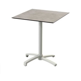 VEBA - Table de bistrot X Cross avec piètement sable + plateau HPL Moonstone 70 x 70 cm